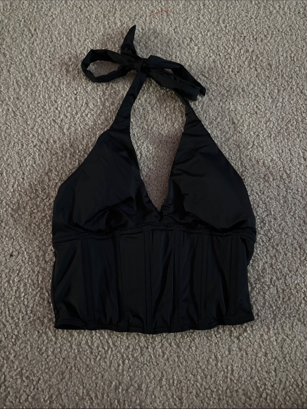 Gilly Hicks Corset Black Halter Top size small